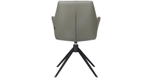 ARMLEHNSTUHL in Eisen Echtleder pigmentiert - Anthrazit/Schwarz, KONVENTIONELL, Leder/Metall (59,5/87,5/63cm) - Novel