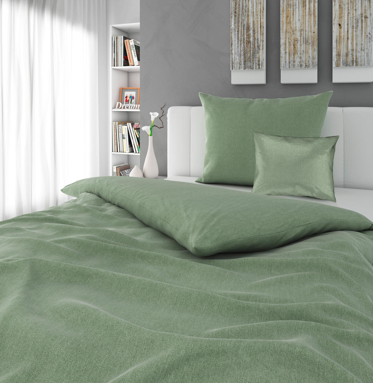 ÁGYNEMŰHUZAT-GARNITÚRA 140/200 cm  - zöld, Konventionell, textil (140/200cm) - Novel