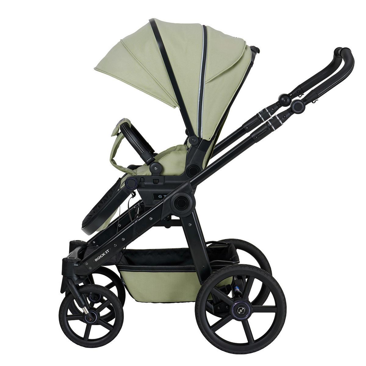 KINDERWAGENSET ROCK IT Outdoor  - Schwarz/Hellgrün, Basics, Textil/Metall (102/58/120cm) - Hartan