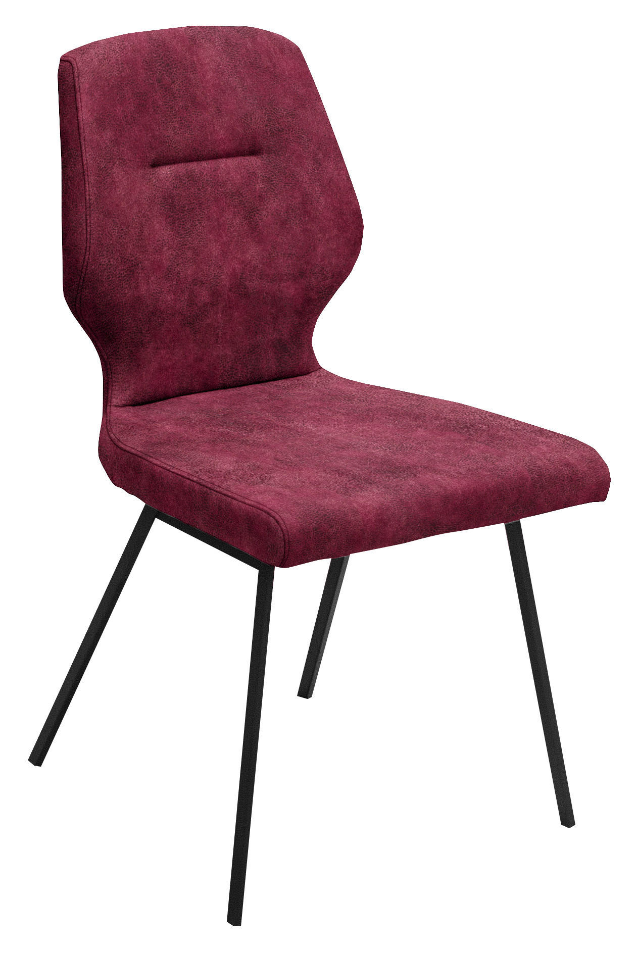 STUHL   Mikrofaser  Dunkelrot  - Schwarz/Dunkelrot, Design, Textil/Metall (46/91/57cm) - Dieter Knoll