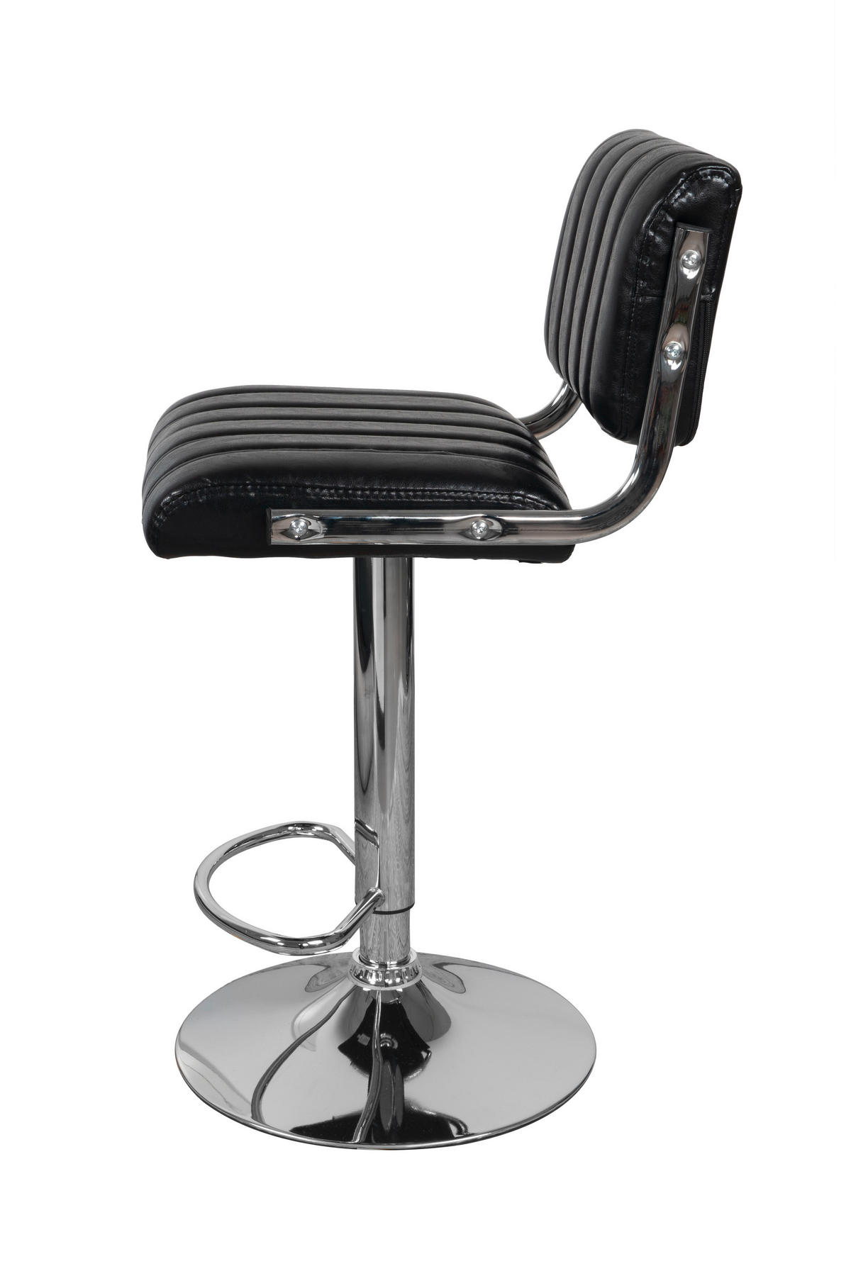 BARHOCKER-SET Schwarz Sitzfläche 360° drehbar, abwischbar  - Schwarz, MODERN, Metall (51,5/109/43cm) - Kayoom