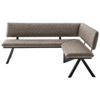 ECKBANK 205/165 cm  in Schwarz, Hellbraun  - Hellbraun/Schwarz, MODERN, Textil/Metall (205/165cm) - Cantus