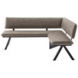 ECKBANK 190/150 cm  in Schwarz, Hellbraun  - Hellbraun/Schwarz, MODERN, Textil/Metall (190/150cm) - Cantus