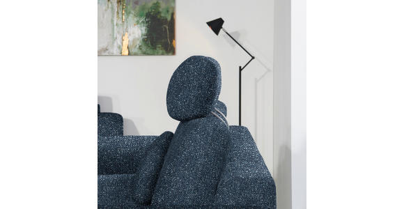 3-SITZER-SOFA in Struktur Blau - Blau/Schwarz, Design, Holz/Textil (196/85-104/95cm) - Novel
