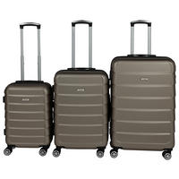 REISEKOFFERSET Schwarz, Champagner 3-teilig  - Champagner/Schwarz, KONVENTIONELL, Kunststoff/Textil - Novel