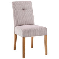 STUHL Cord Eichefarben, Altrosa Eiche massiv  - Eichefarben/Altrosa, KONVENTIONELL, Holz/Textil (47,5/91,5/63cm) - home24