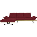 ECKSOFA  in Flachgewebe Rot  159/314 cm  - Rot/Schwarz, Design, Holz/Textil (159/314cm) - Dieter Knoll
