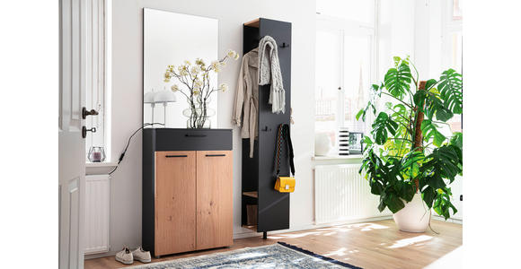 GARDEROBE 3-teilig  in 120/198/29 cm  - Wildeiche/Anthrazit, Design, Holzwerkstoff (120/198/29cm) - Moderano