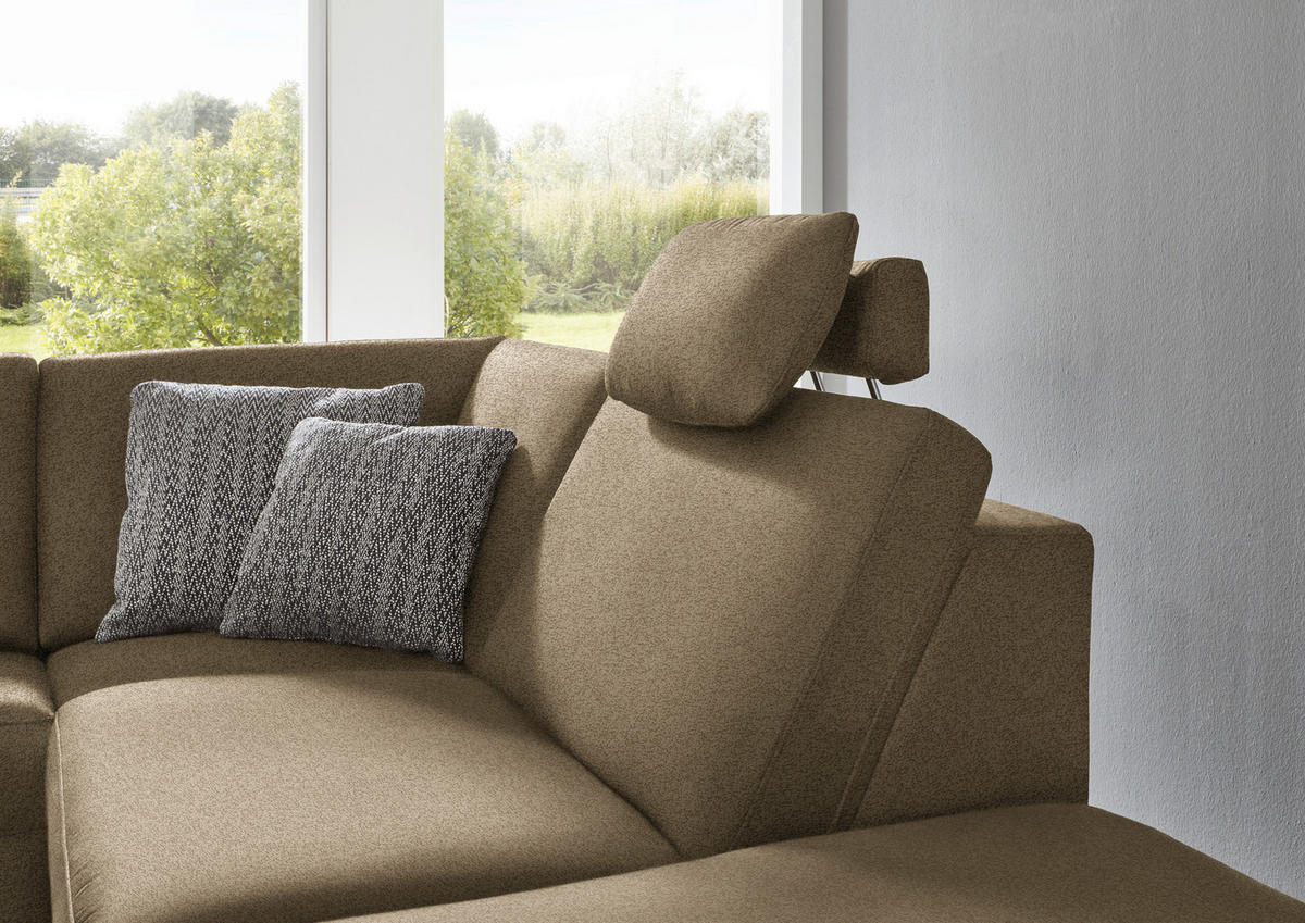 ECKSOFA in Mikrofaser Grün  - Alufarben/Grün, Design, Textil/Metall (275/242cm) - Dieter Knoll