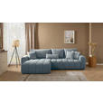 ECKSOFA in Velours Blau  - Blau/Schwarz, KONVENTIONELL, Kunststoff/Textil (168/298cm) - Carryhome