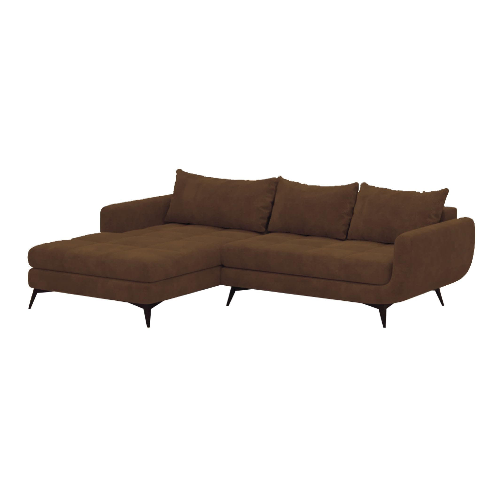 UGAONA GARNITURA bež  - bež/crna, Moderno, drvo (190/270/85cm) - Hom`in