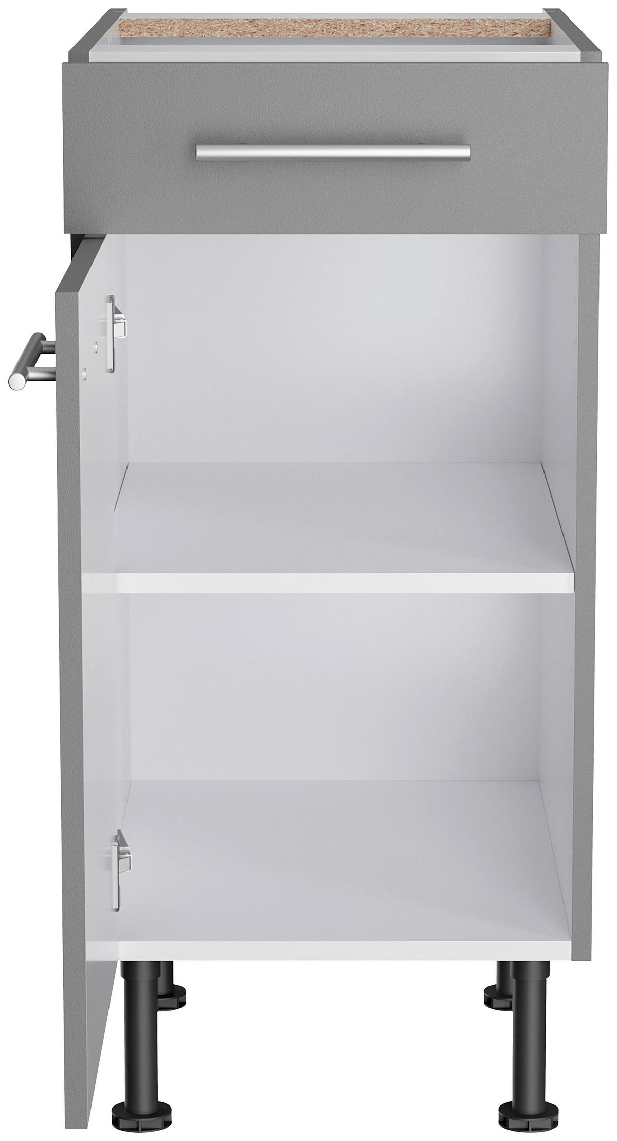 KÜCHENLEERBLOCK 270 cm   in Grau  - Edelstahlfarben/Anthrazit, Basics, Holzwerkstoff/Metall (270cm) - Optifit