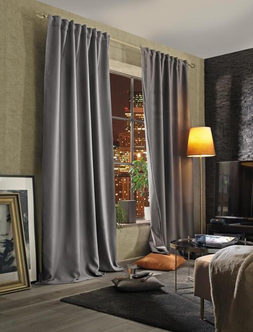LÄRMSCHUTZVORHANG Verdunkelung  - Grau, KONVENTIONELL, Textil (135/225cm)