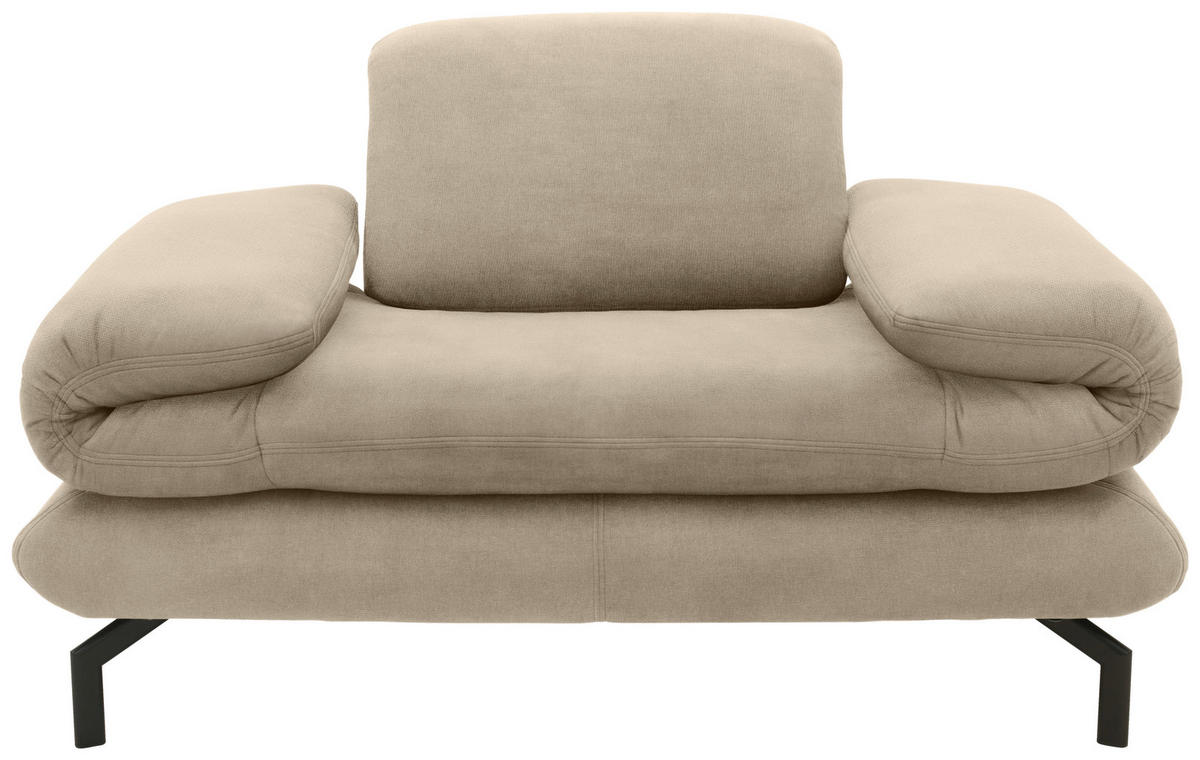 SESSEL mit Funktion Webstoff Beige    - Beige/Schwarz, Design, Textil/Metall (139 (197)/83 (110)/98cm) - LOOKS by W.Joop