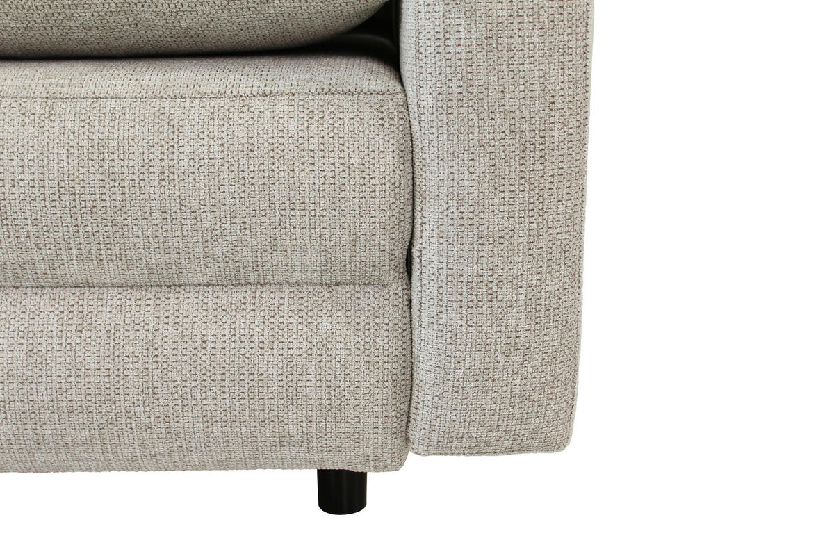 SCHLAFSOFA Webstoff Taupe  - Taupe/Schwarz, Design, Textil/Metall (197/84/92,5cm) - home24