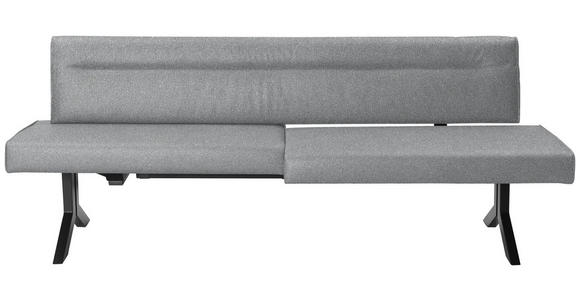 SITZBANK 220/87/70-86 cm in Hellgrau - Hellgrau/Schwarz, KONVENTIONELL, Textil/Metall (220/87/70-86cm) - Moderano