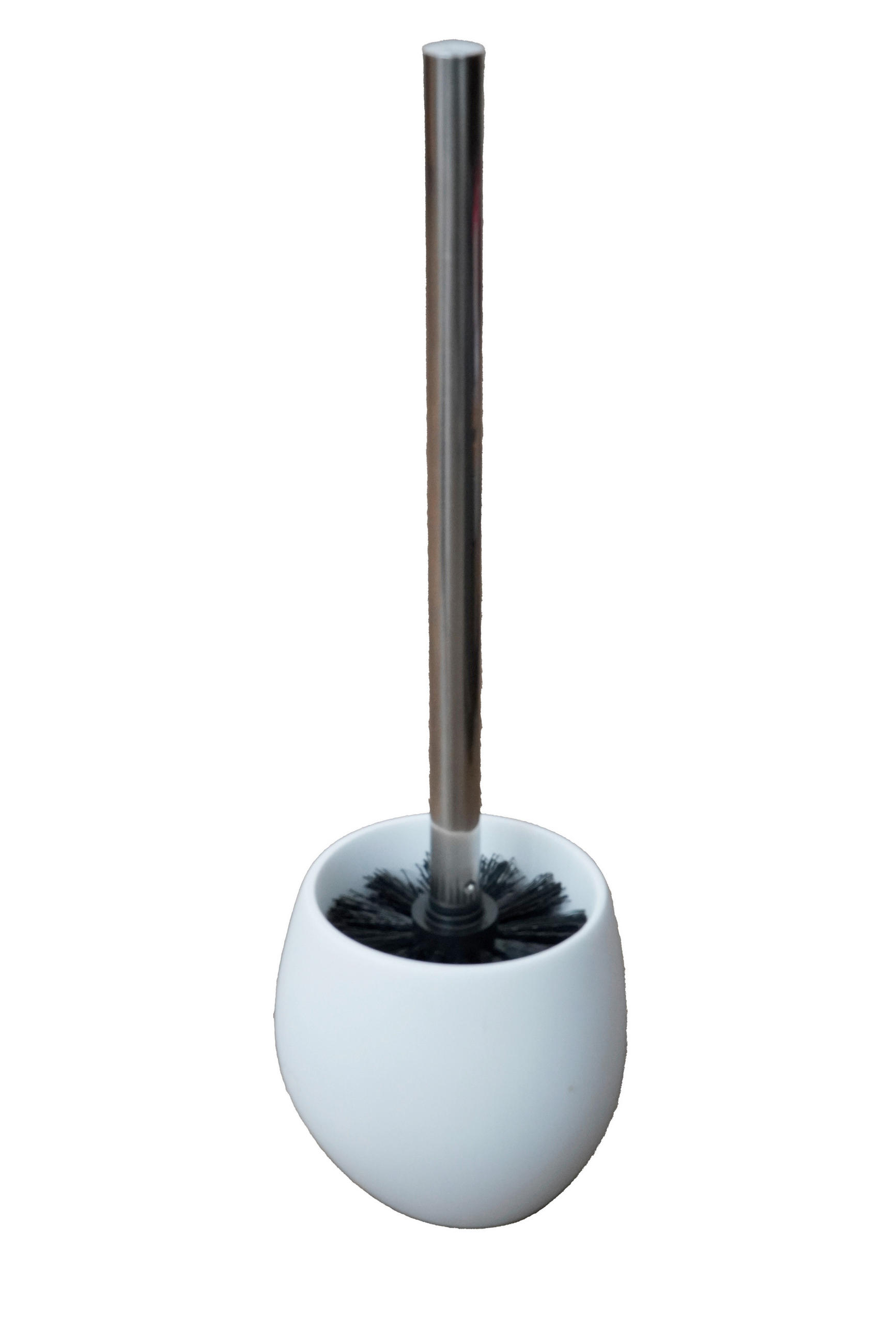 WC-BÜRSTENGARNITUR in Metall    - Edelstahlfarben/Weiß, Basics, Kunststoff/Metall (9,5/37/9,5cm) - Sadena