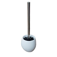 WC-BÜRSTENGARNITUR in Metall    - Edelstahlfarben/Weiß, Basics, Kunststoff/Metall (9,5/37/9,5cm) - Sadena