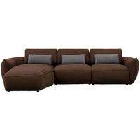 ECKSOFA  in Chenille Braun  190/340 cm  - Schwarz/Braun, Design, Kunststoff/Textil (190/340cm) - Belluti