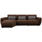 ECKSOFA  in Chenille Braun  190/340 cm  - Schwarz/Braun, Design, Kunststoff/Textil (190/340cm) - Belluti