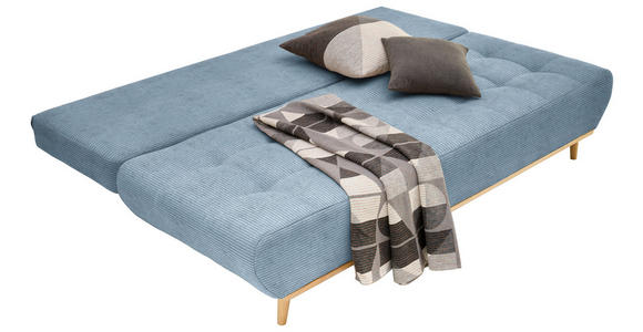 SCHLAFSOFA in Feincord Blau  - Blau/Naturfarben, MODERN, Holz/Textil (200/71/95cm) - Novel