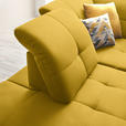 ECKSOFA in Chenille Currygelb  240/308 cm  - Currygelb/Schwarz, Design, Textil/Metall (240/308cm) - Xora