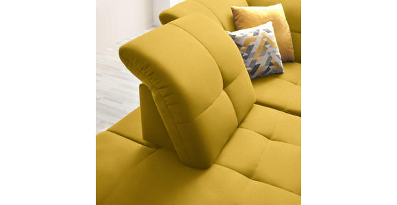 ECKSOFA in Chenille Currygelb 240/308 cm - Currygelb/Schwarz, Design, Textil/Metall (240/308cm) - Xora