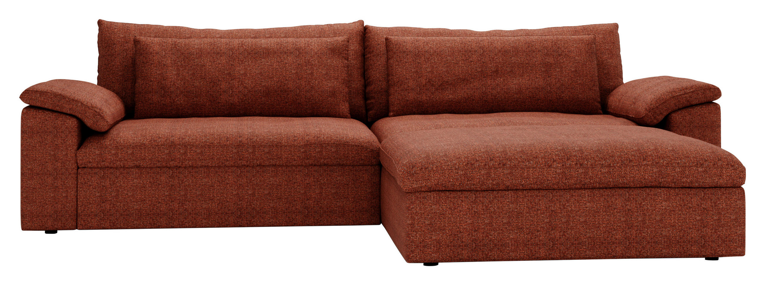 ECKSOFA  in Webstoff Rostfarben  306/198 cm  - Rostfarben/Schwarz, MODERN, Kunststoff/Textil (306/198cm) - Carryhome