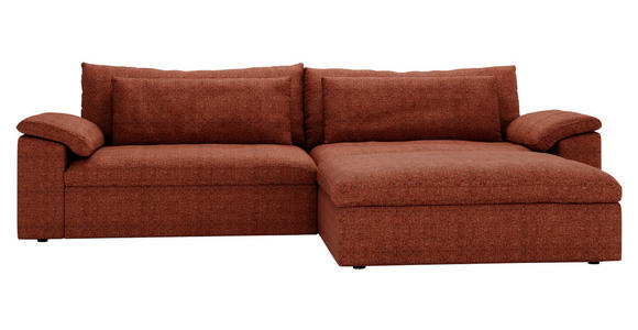 ECKSOFA  in Webstoff Rostfarben  306/198 cm  - Rostfarben/Schwarz, MODERN, Kunststoff/Textil (306/198cm) - Carryhome