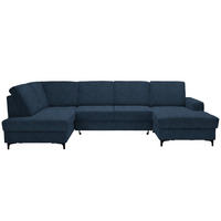 WOHNLANDSCHAFT in Webstoff Dunkelblau  - Schwarz/Dunkelblau, Konventionell, Textil/Metall (185/317/167cm) - Stylife