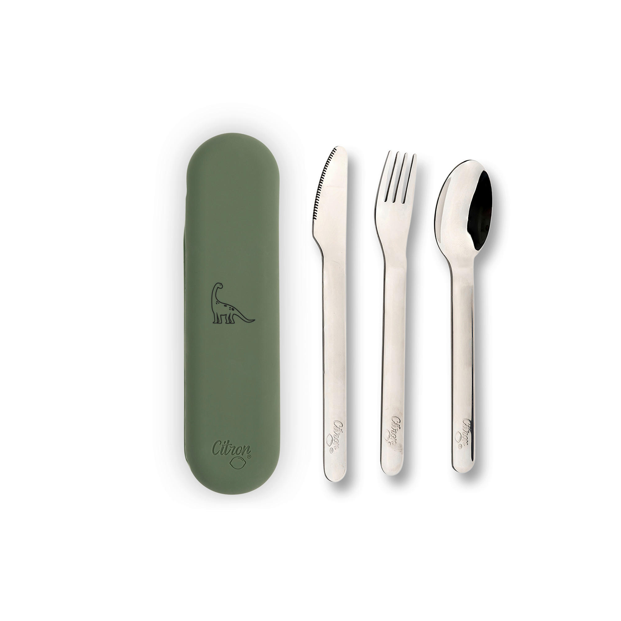 KINDERBESTECK 3-teilig  - Grün, Basics, Kunststoff/Metall (17,3/1,9/4,8cm)