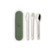 KINDERBESTECK 3-teilig  - Grün, Basics, Kunststoff/Metall (17,3/1,9/4,8cm)