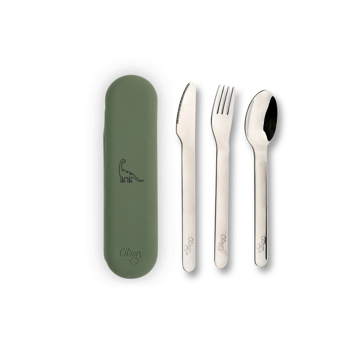 KINDERBESTECK 3-teilig  - Grün, Basics, Kunststoff/Metall (17,3/1,9/4,8cm)