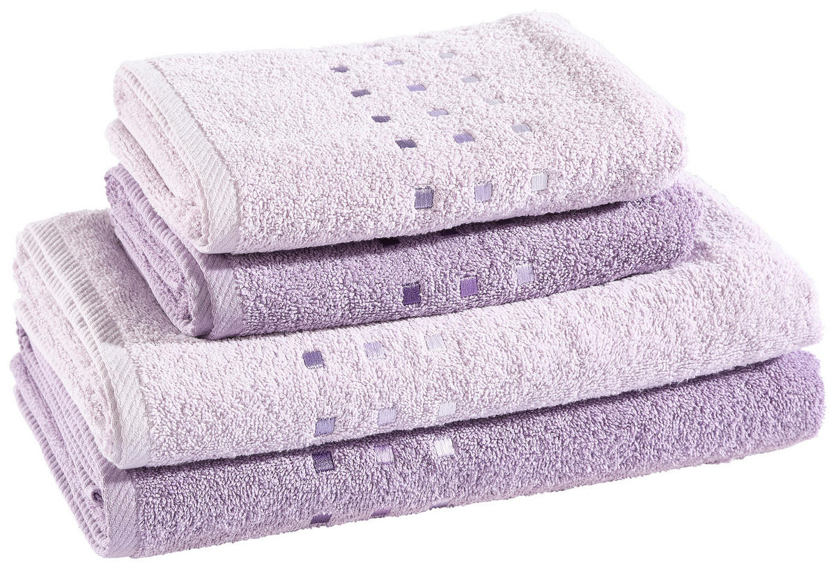 FROTTIERSET Lila 4-teilig  - Lila, Textil (50/100cm) - Esposa