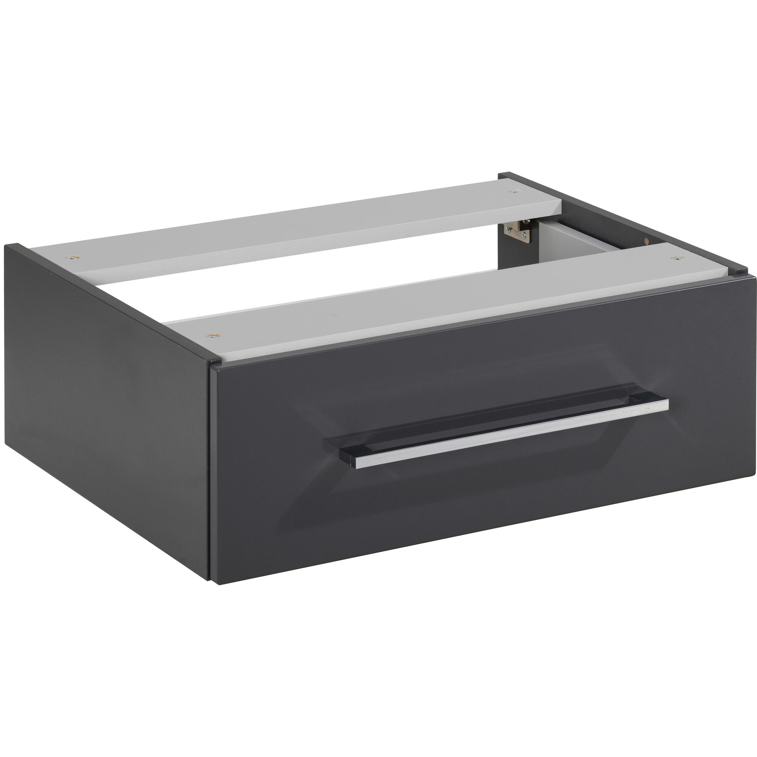 Voleo Unterschrank Lara Anthrazit, Chrom, Anthrazit Hochglanz 60x20.9x48.8 cm