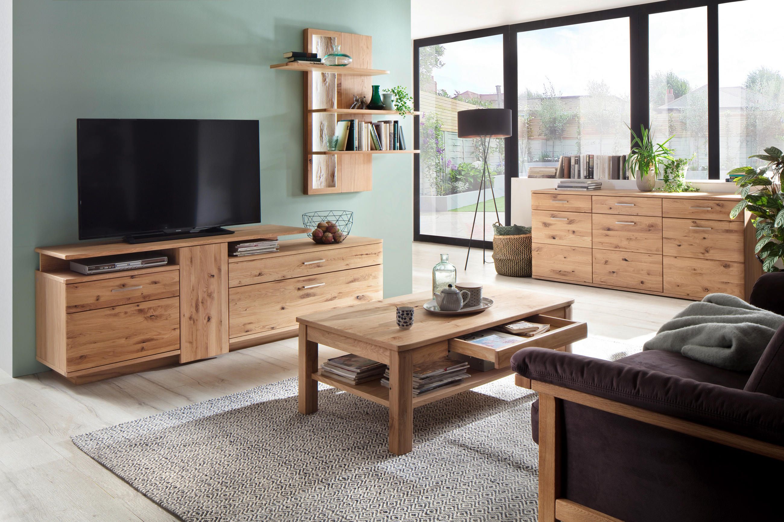 WANDREGAL 121/26/115 cm  - Eichefarben, Design, Holz/Holzwerkstoff (121/26/115cm) - Livetastic
