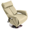 RELAXSESSEL in Leder Creme  - Edelstahlfarben/Creme, KONVENTIONELL, Leder/Metall (78/113/81cm) - Cantus