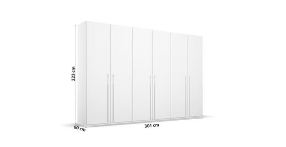 DREHTÜRENSCHRANK 301/223/60 cm 6-türig Weiß - Weiß, Trend, Holzwerkstoff/Metall (301/223/60cm) - Novel
