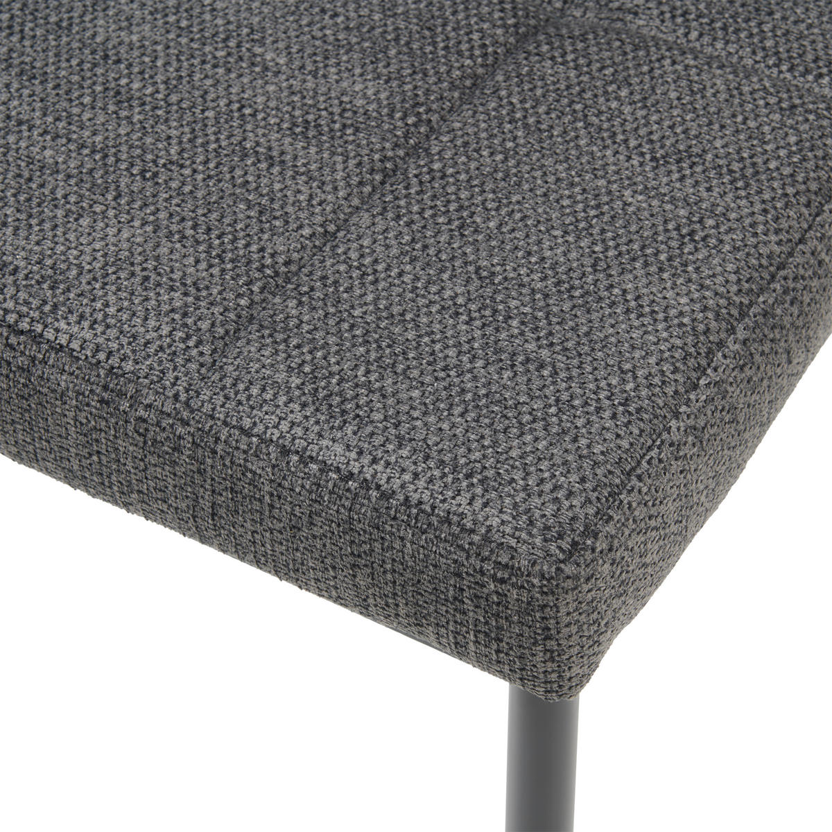 STUHL Mikrofaser Anthrazit, Schwarz  - Anthrazit/Schwarz, KONVENTIONELL, Textil/Metall (44/96/61cm) - MID.YOU