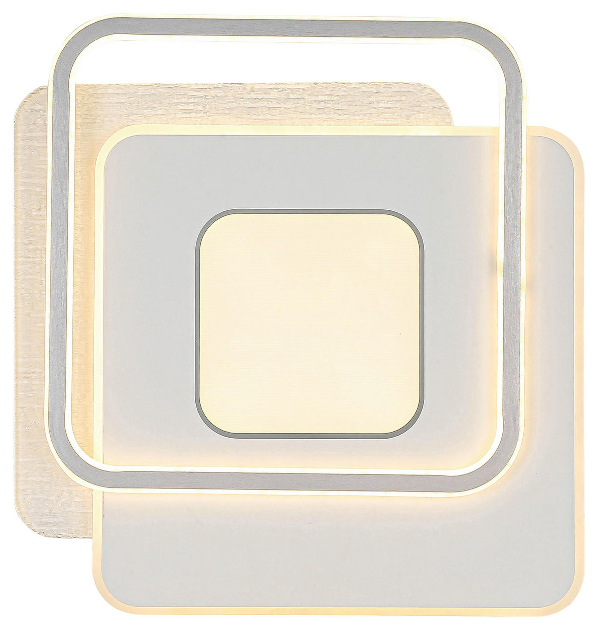 DECKENLEUCHTE 46,5/48,5/5 cm   - Chromfarben/Alufarben, Trend, Kunststoff/Metall (46,5/48,5/5cm) - Novel