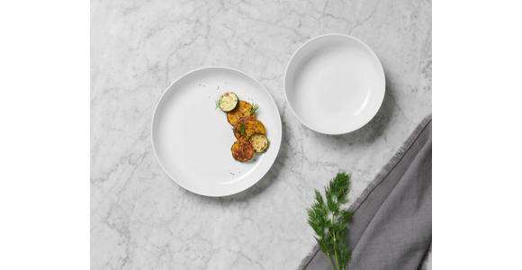 TAFELSERVICE Weiß 12-teilig LILYBET - Weiß, Basics, Keramik - Novel
