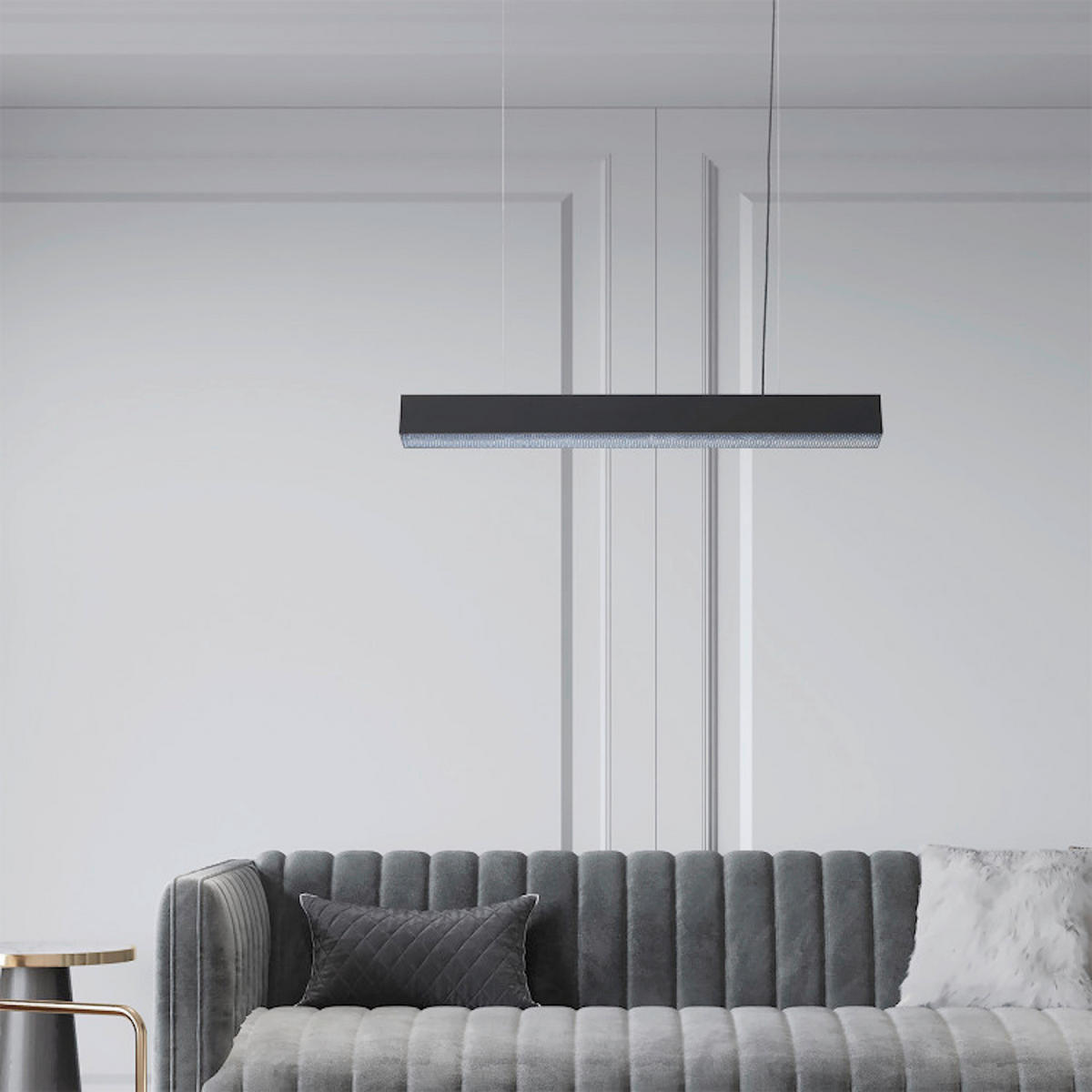 LED-HÄNGELEUCHTE Mira  120/80/6 cm  - Schwarz, Design, Metall (120/80/6cm)
