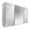 SCHWEBETÜRENSCHRANK in Weiss  - Weiss/Alufarben, Design, Glas/Holzwerkstoff (315/210/62cm) - Xora