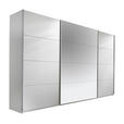 SCHWEBETÜRENSCHRANK 315/210/62 cm 3-türig Weiß  - Alufarben/Weiß, Design, Glas/Holzwerkstoff (315/210/62cm) - Carryhome