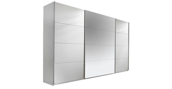 SCHWEBETÜRENSCHRANK 315/210/62 cm 3-türig Weiß - Alufarben/Weiß, Design, Glas/Holzwerkstoff (315/210/62cm) - Carryhome