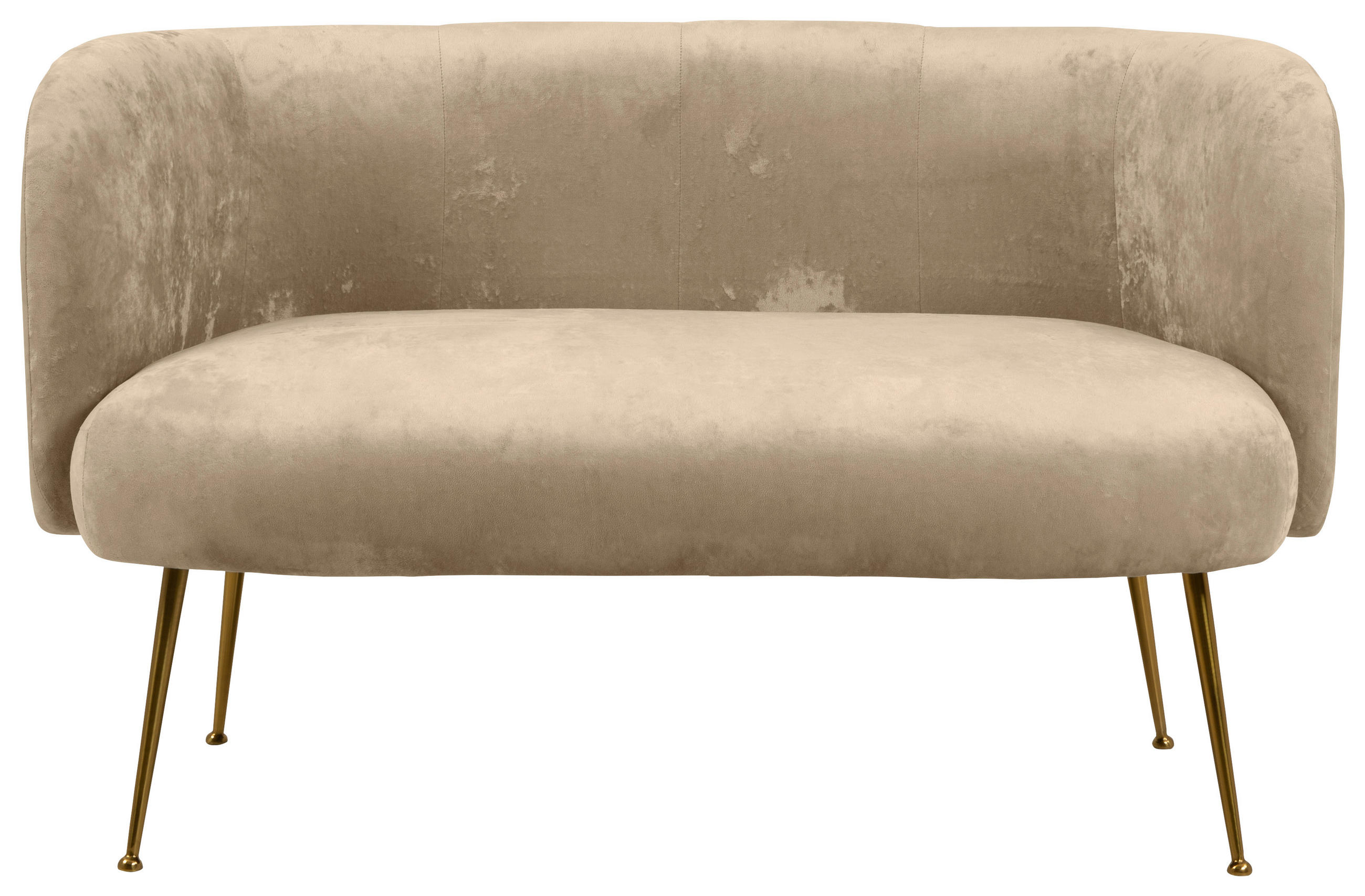 2-SITZER-SOFA Velours Beige  - Beige, KONVENTIONELL, Textil (126/77/70cm) - MID.YOU