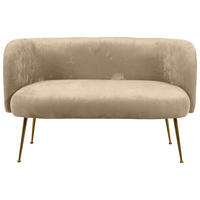 2-SITZER-SOFA Velours Beige  - Beige, KONVENTIONELL, Textil (126/77/70cm) - MID.YOU