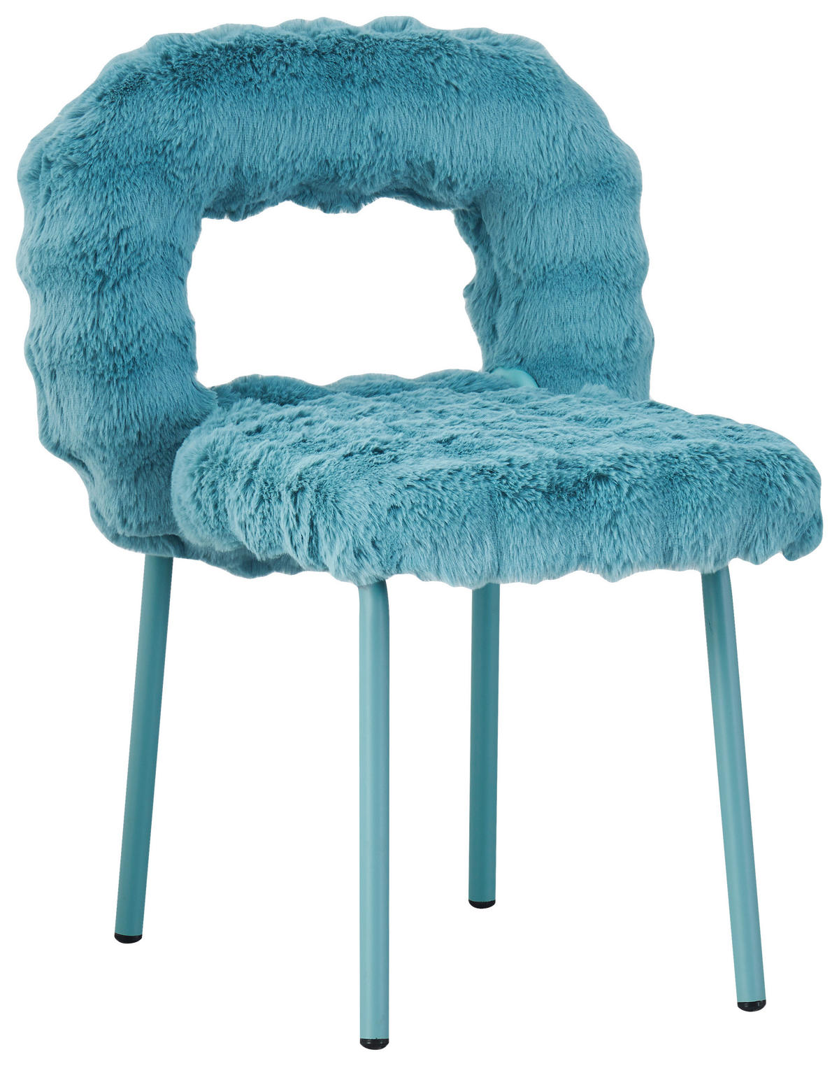 STUHL Webpelz Blau  - Blau/Rosa, Design, Textil/Metall (56/79/61cm) - Stylife