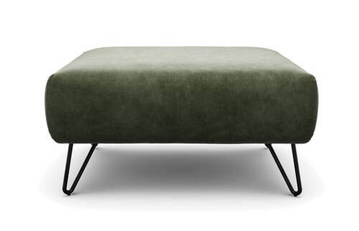 HOCKER in Textil Waldgrün  - Waldgrün/Schwarz, Design, Textil/Metall (90/70/46cm) - SENSOO