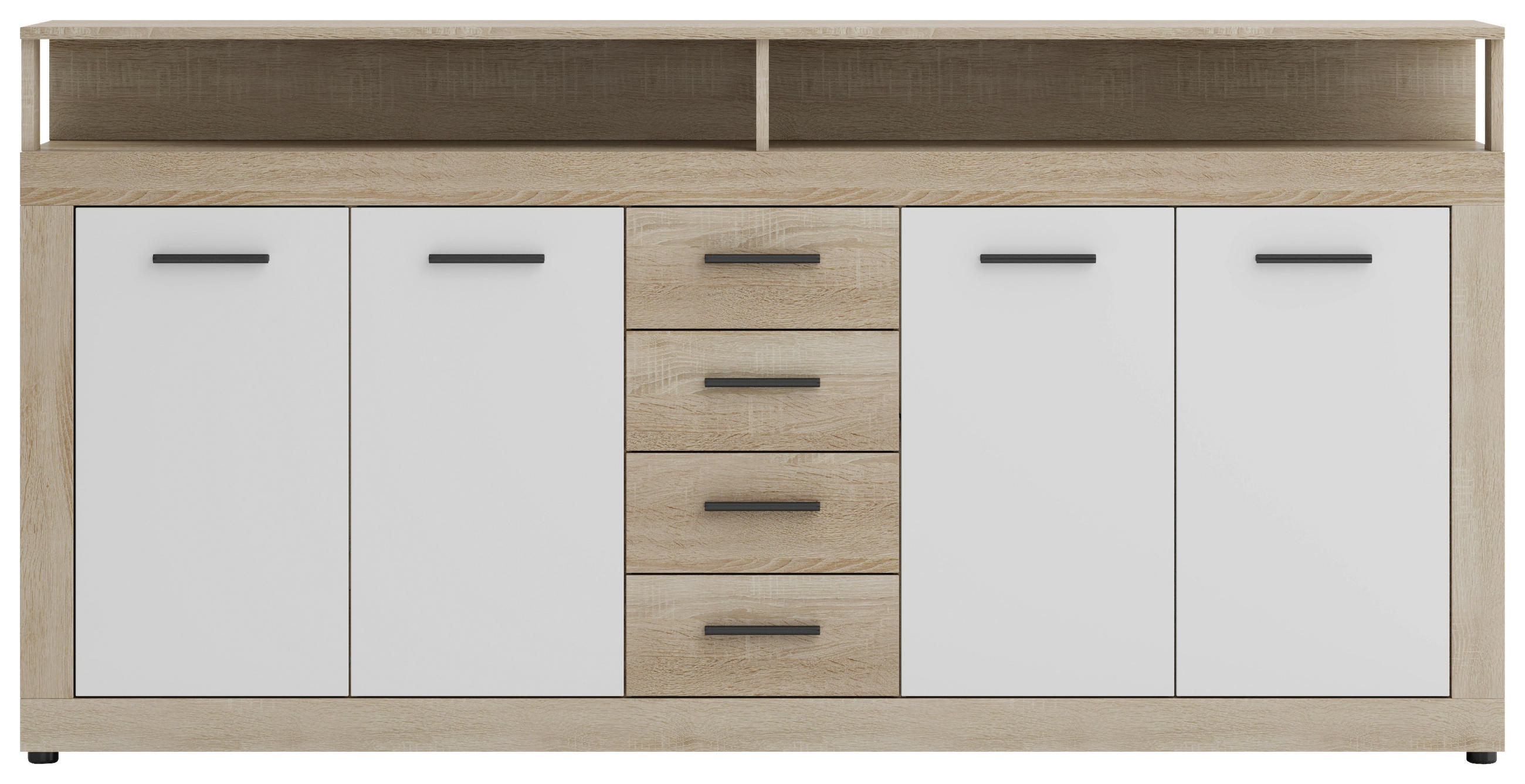 SIDEBOARD  in 190/96/32 cm  - Weiß/Sonoma Eiche, Design, Holzwerkstoff/Kunststoff (190/96/32cm) - MID.YOU